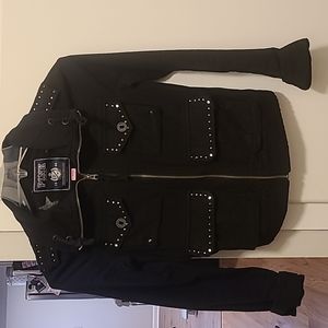 Pink! By Victoria secret Black Jean jacket